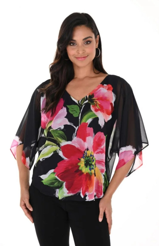 Frank Lyman floral chiffon top