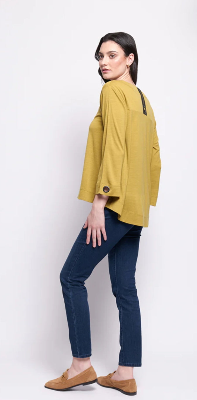 Foil eyelet merino knit