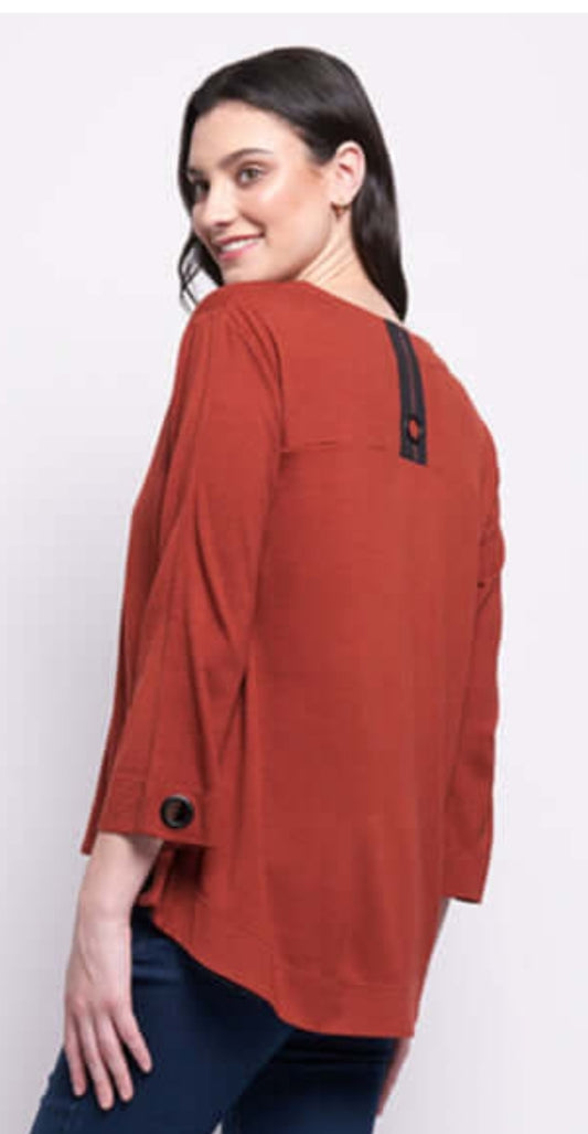 Foil eyelet merino knit