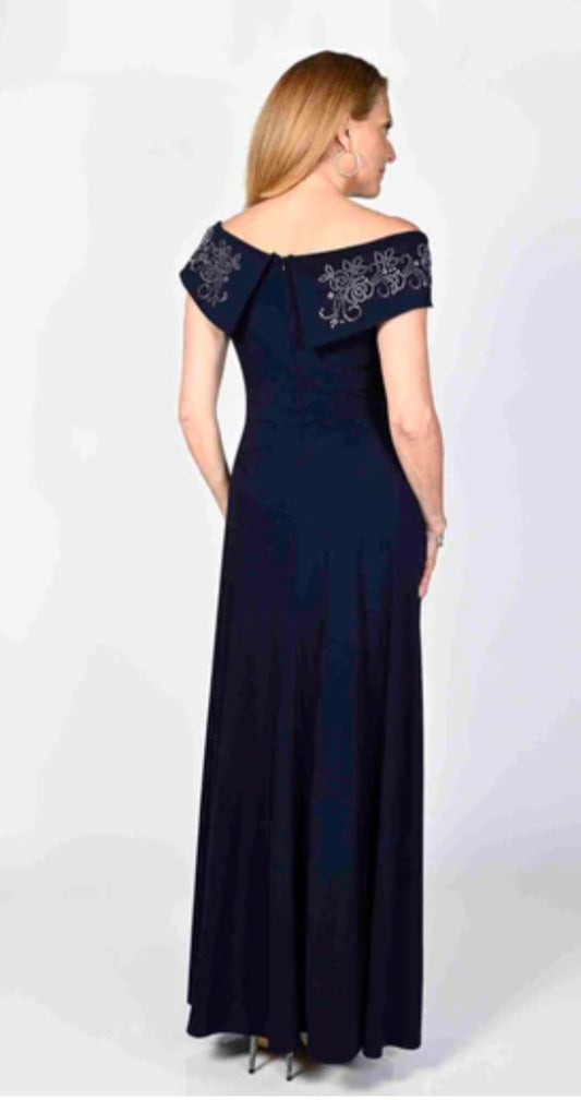 Frank Lyman navy long gown