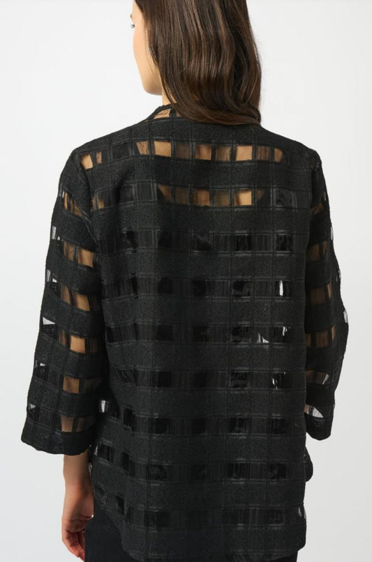 Joseph Ribkoff sheer check evening jacket
