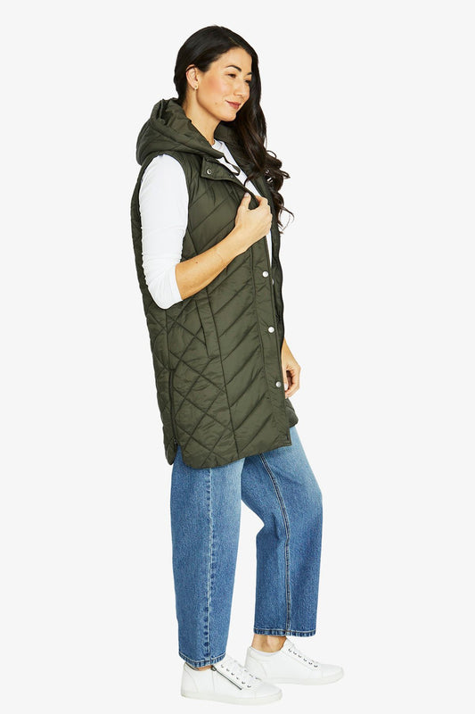 JUMP Longline vest in khaki