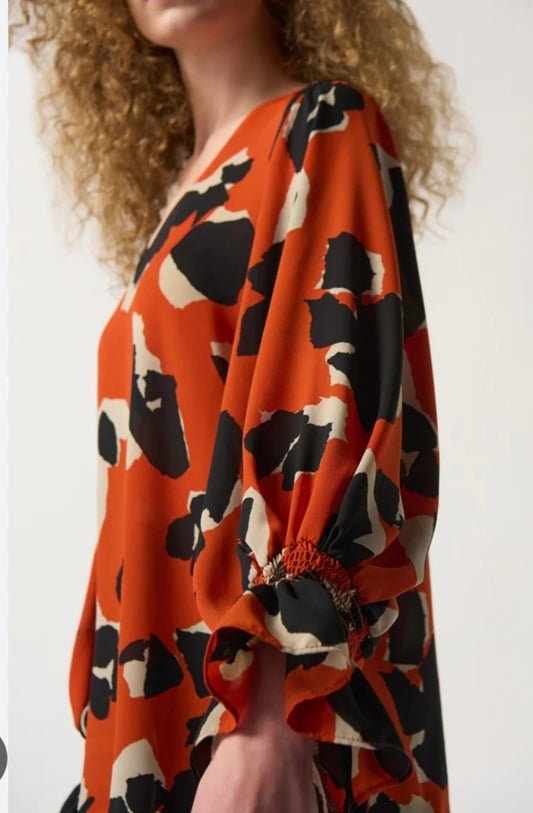 Joseph Ribkoff orange print top