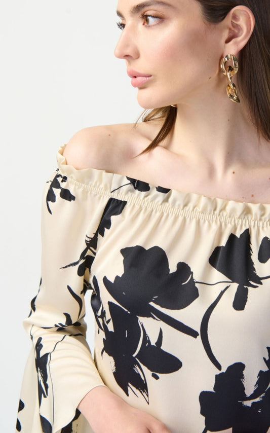 Joseph Ribkoff beige floral top