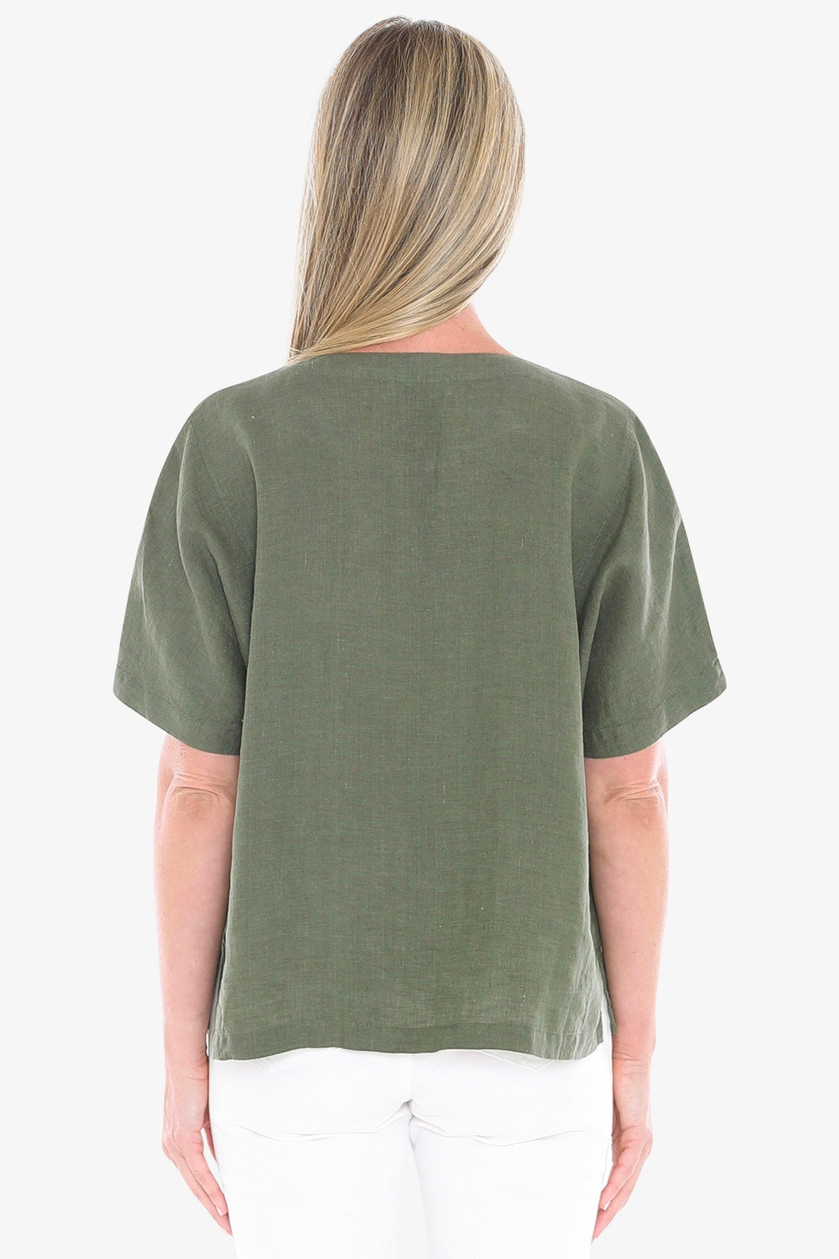 Jump pocket top in basil