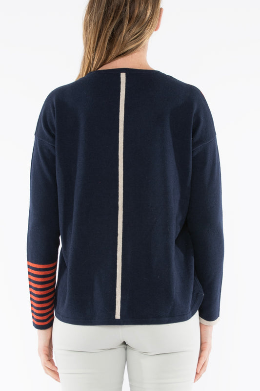 Jump navy and spice combo knit