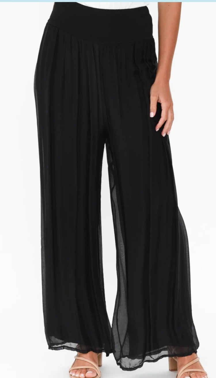 La Strada silk blend pants