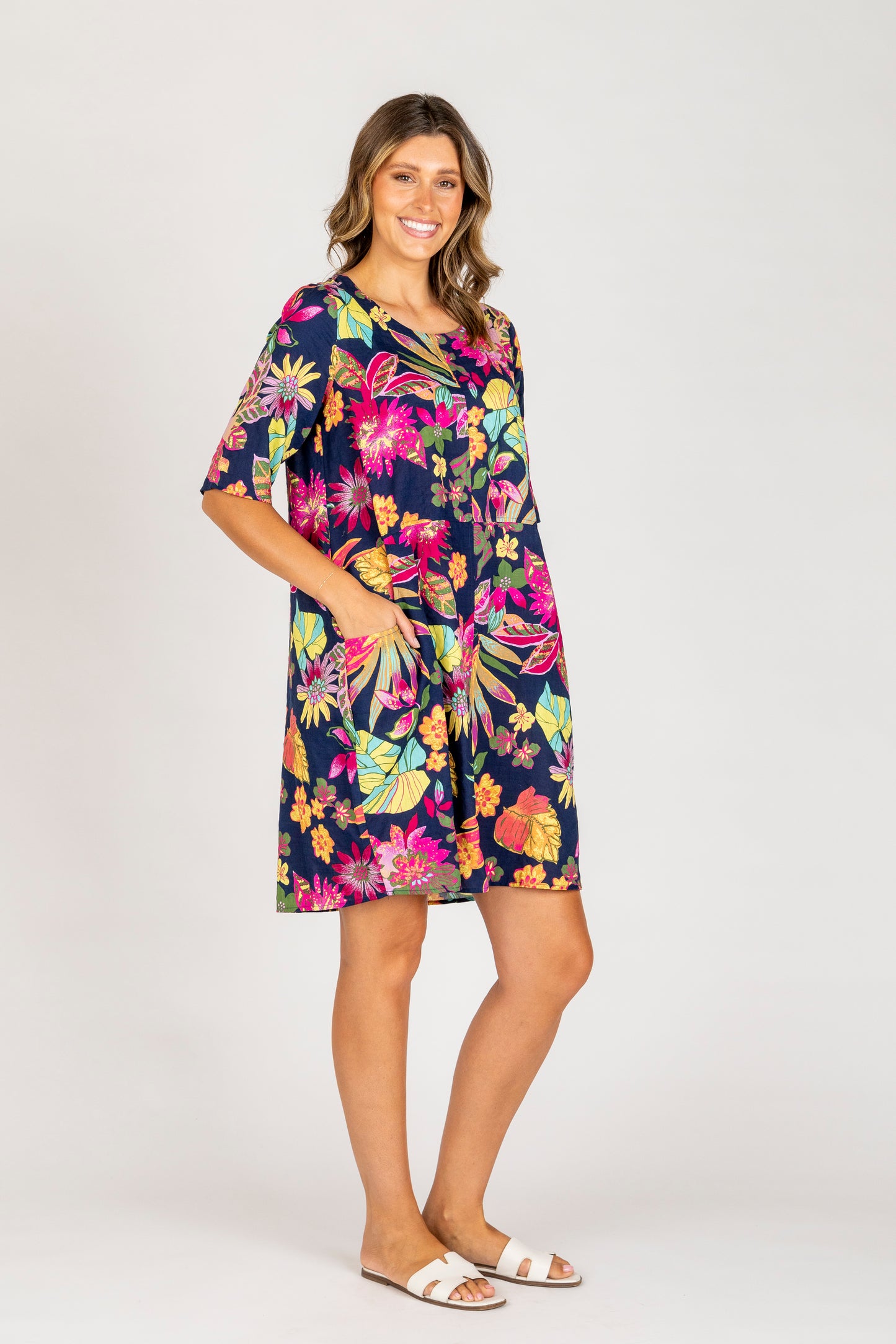 Renoma printed linen dress