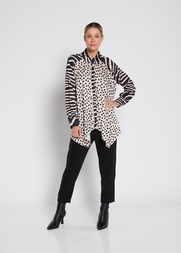 Philosophy spliced satin shirt