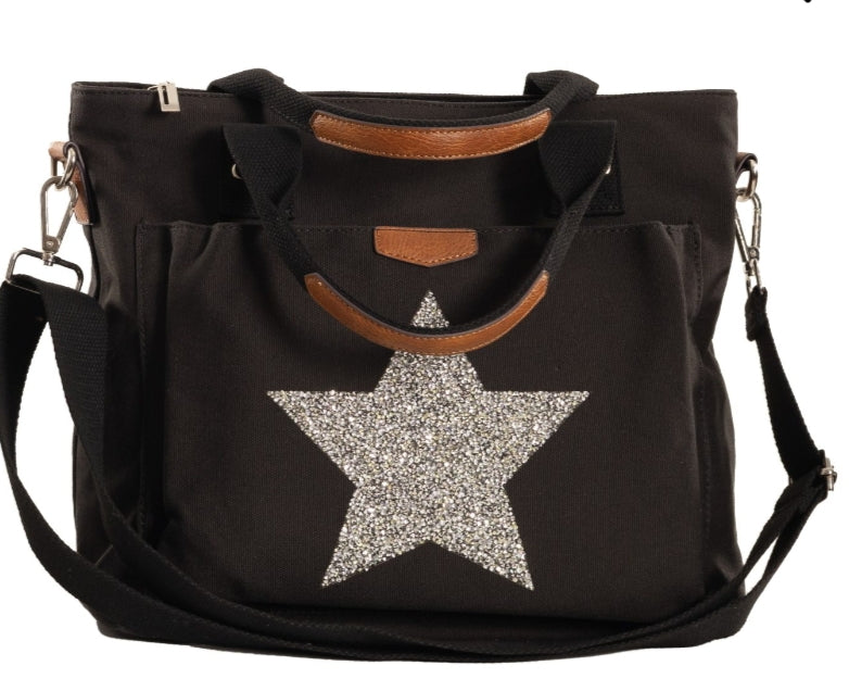 Sassy Duck canvas tote in black