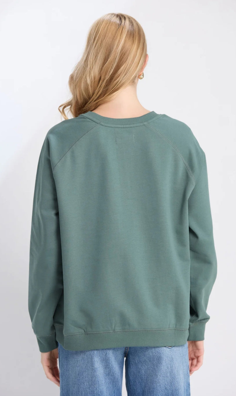 Stella and Gemma moss Star Cross Sweater