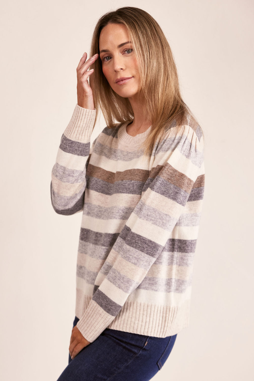 See Saw mocha stripe knit