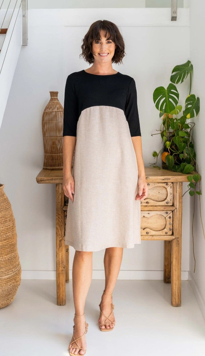 See Saw jersey linen dress
