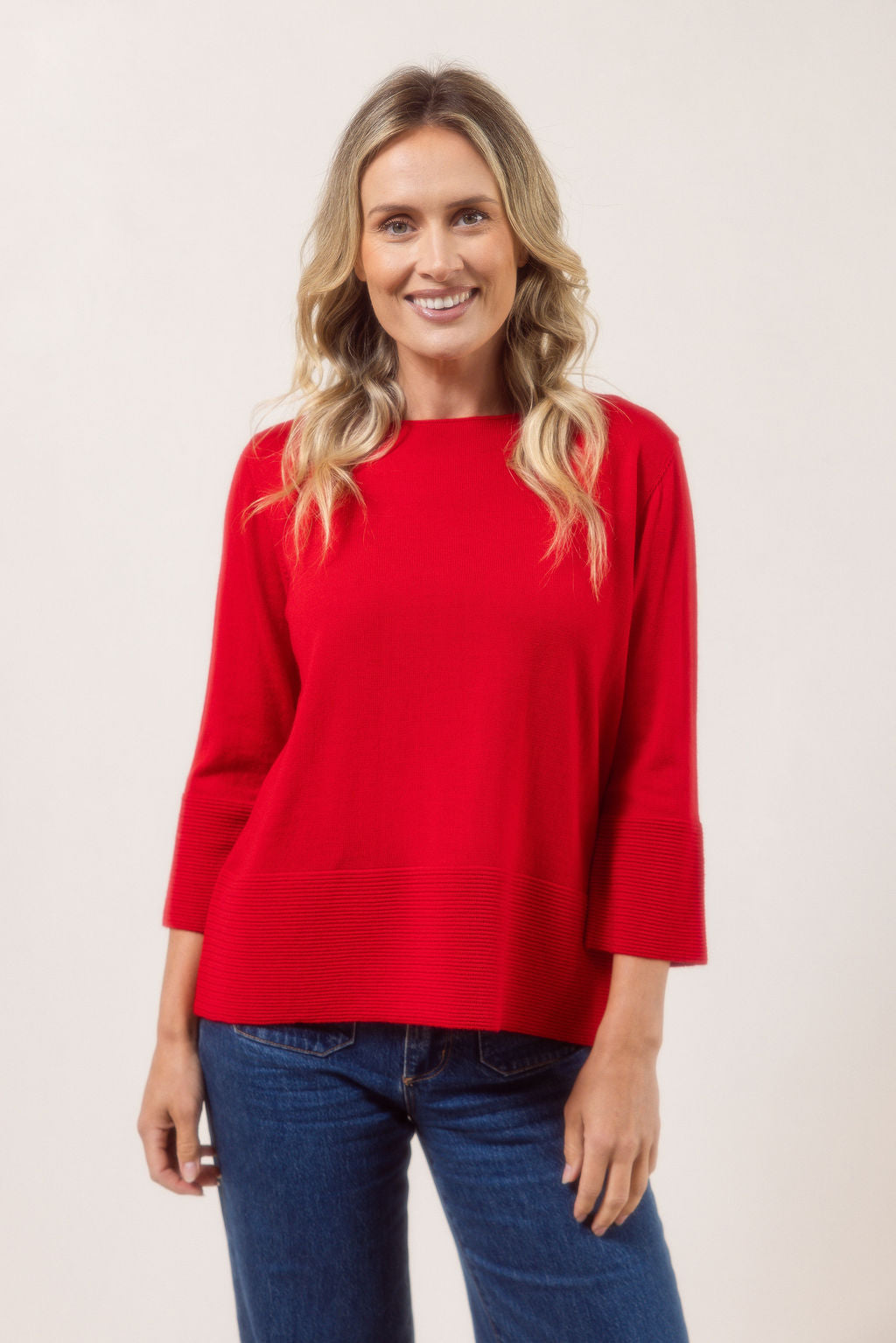 See Saw red fine knit