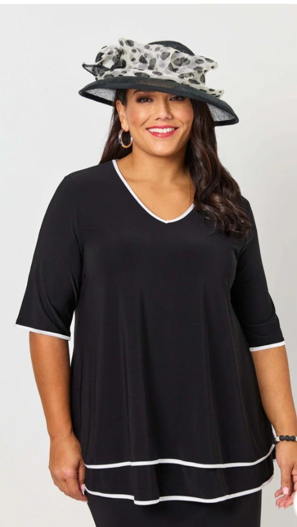 Swish jersey top with contrast trim