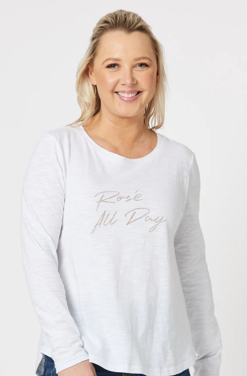 Threadz Rose all Day tee in black and white