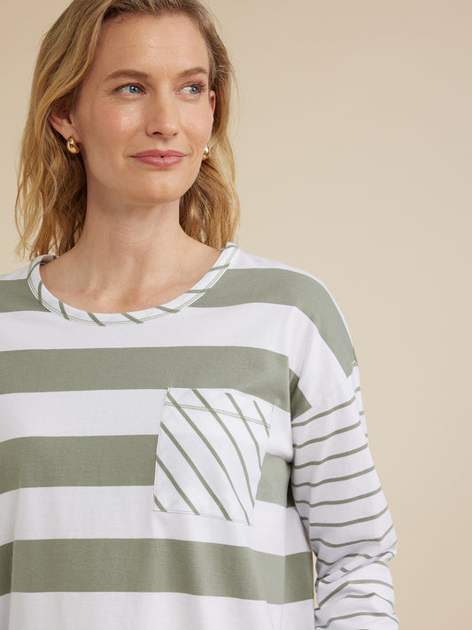 Yarra Trail stripe long sleeve tee