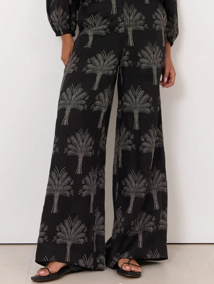 Adorne palm print pants