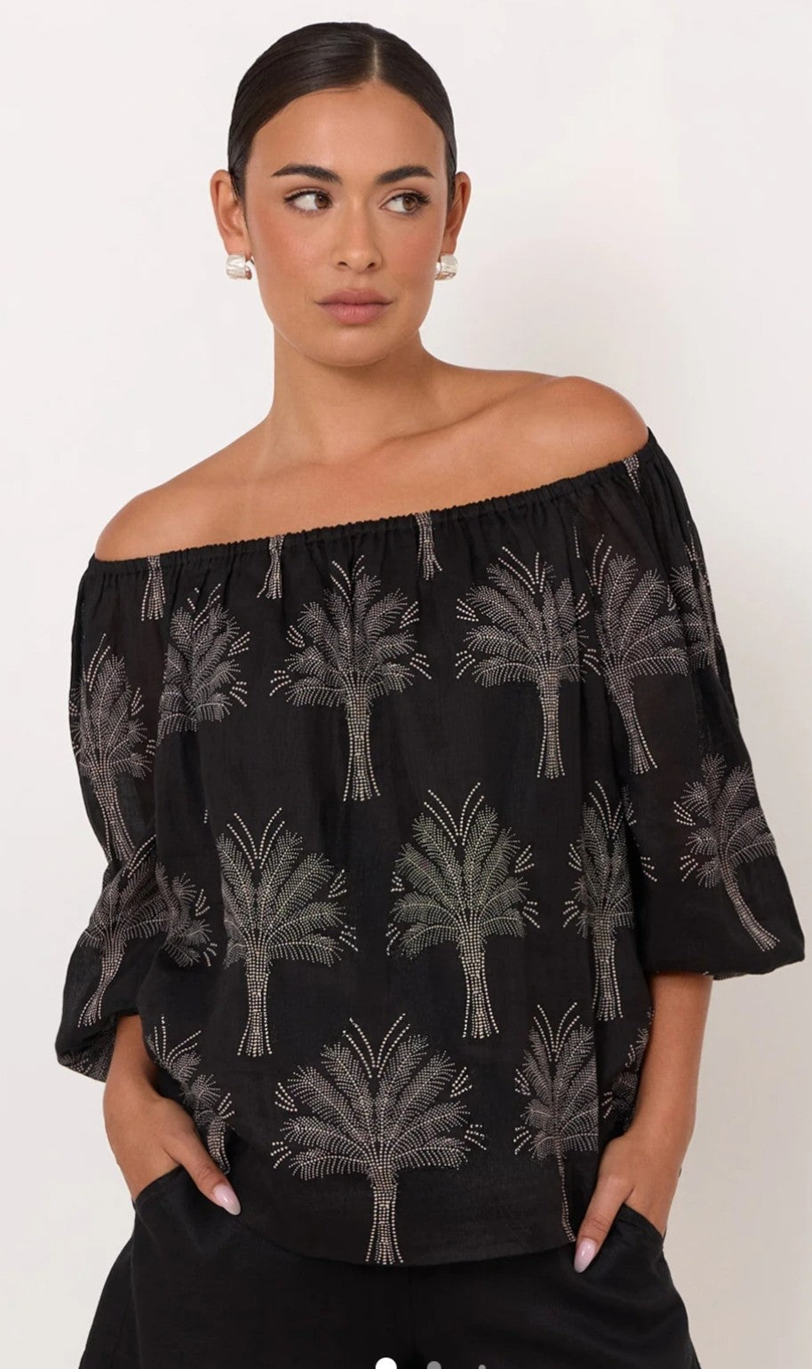 Adorne palm print top