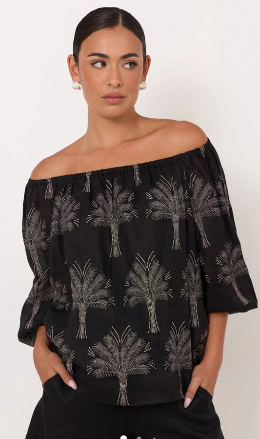 Adorne palm print top