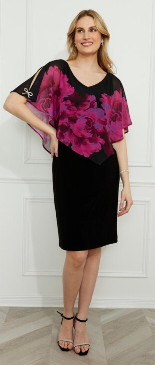 Frank Lyman black and cerise dress
