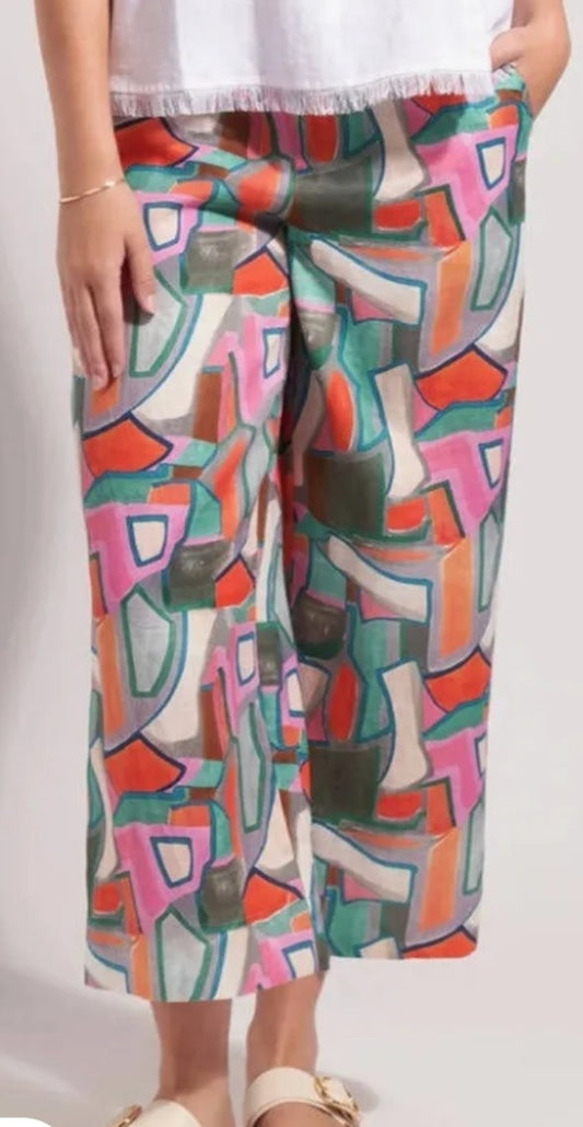 Foil colour fusion linen pants