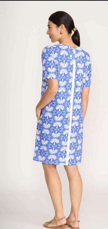 Foil palm springs print dress