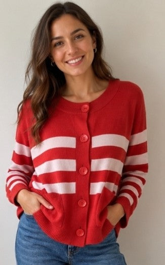 Foil stripe cardi