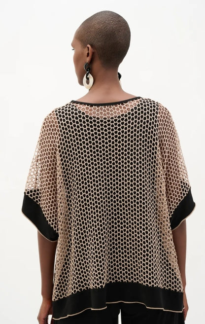 Joseph Ribkoff metallic mesh top