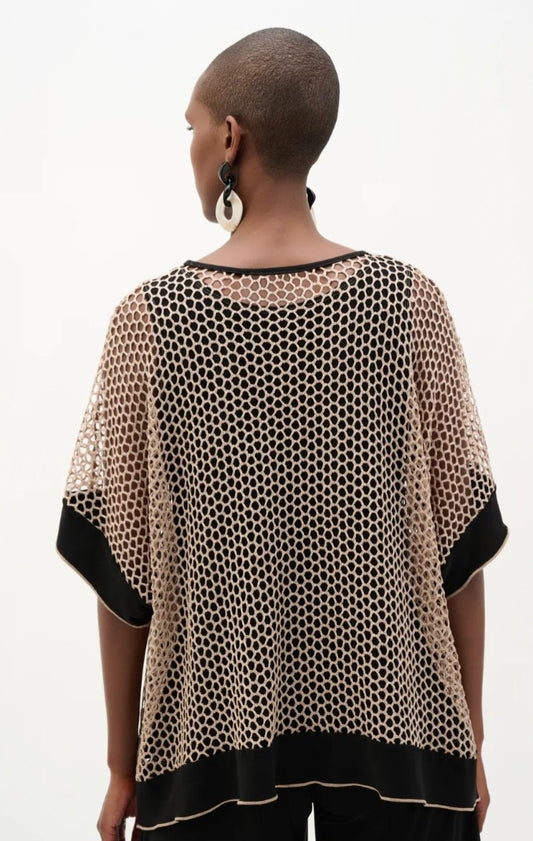 Joseph Ribkoff metallic mesh top