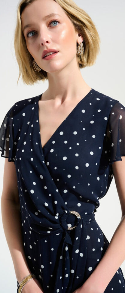 Joseph Ribkoff spot navy dress