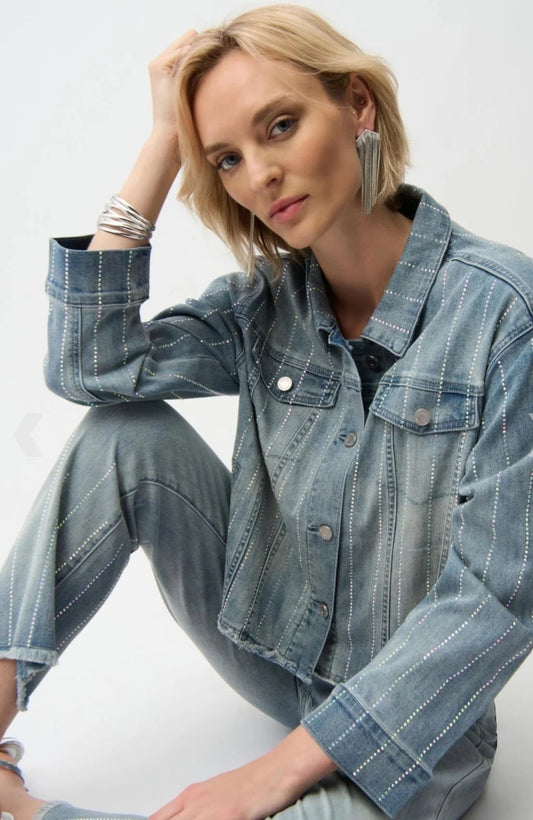 Joseph Ribkoff sparkle denim jacket