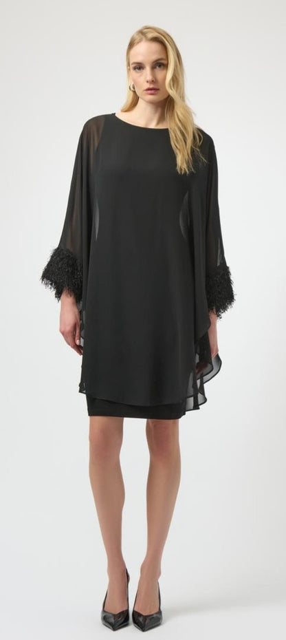 Joseph Ribkoff black overlay dress