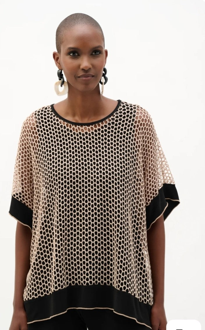 Joseph Ribkoff metallic mesh top