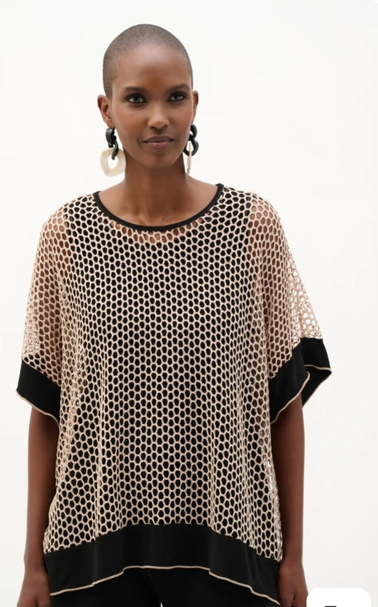 Joseph Ribkoff metallic mesh top