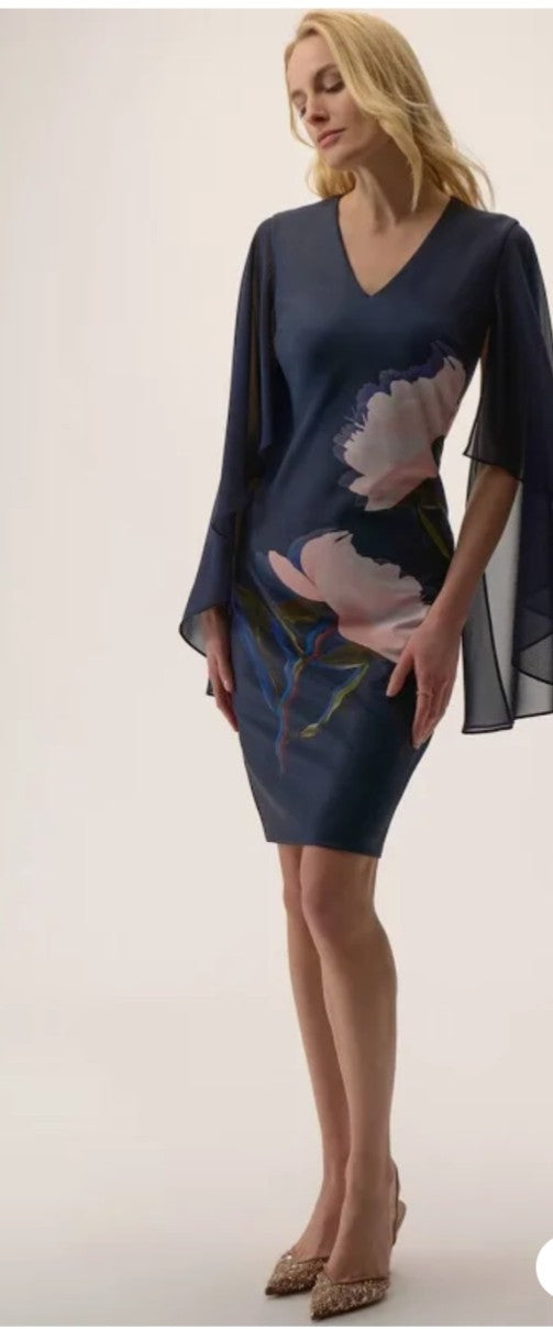 Joseph Ribkoff navy dress with floral