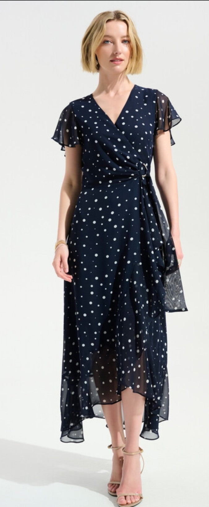 Joseph Ribkoff spot navy dress