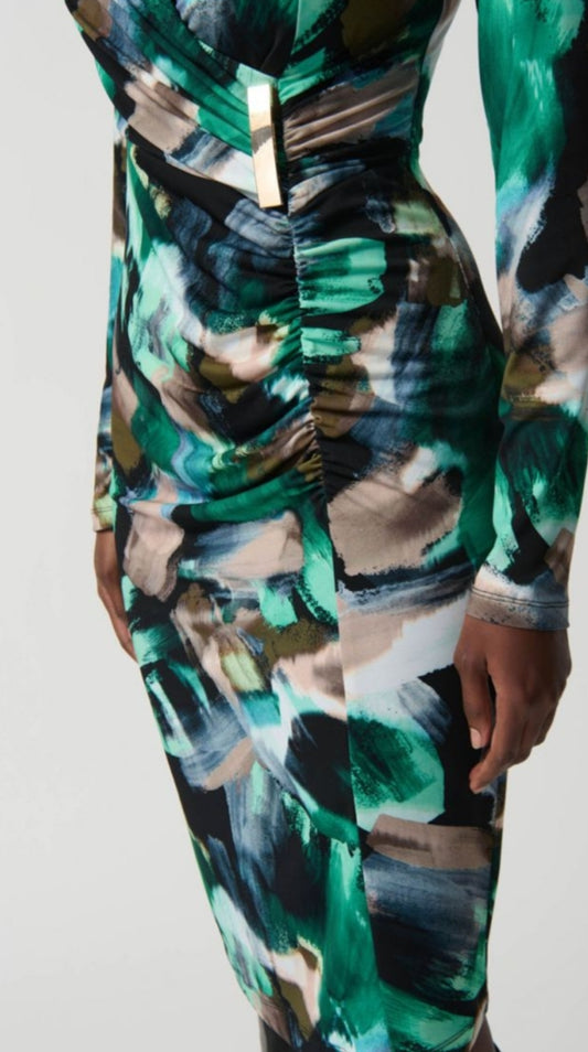 Joseph Ribkoff green print dress