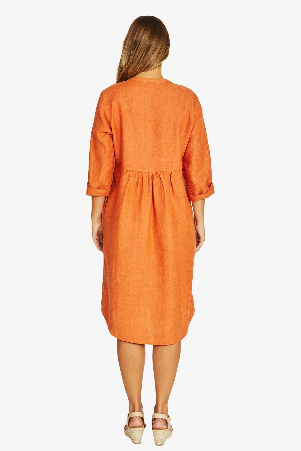 Jump pintuck dress in amber
