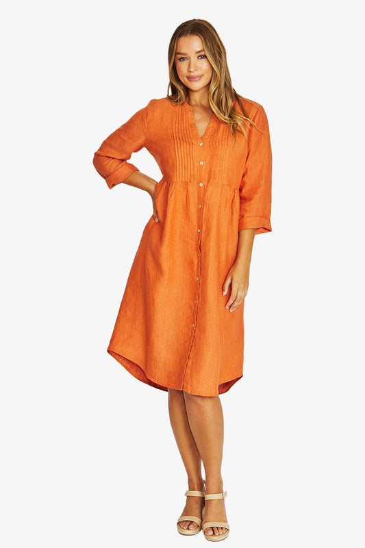 Jump pintuck dress in amber