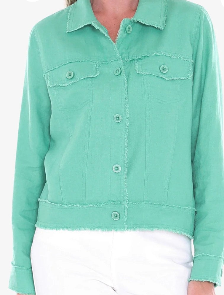 Jump raw edge linen jacket