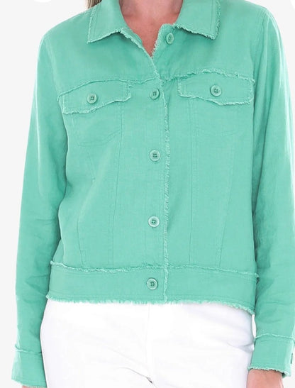 Jump raw edge linen jacket