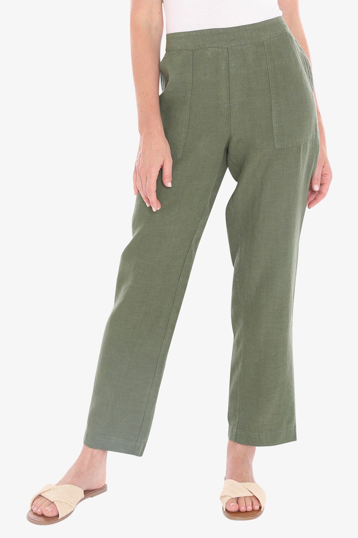 Jump linen pants in basil