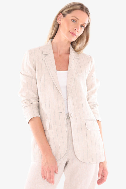 Jump natural stripe linen jacket