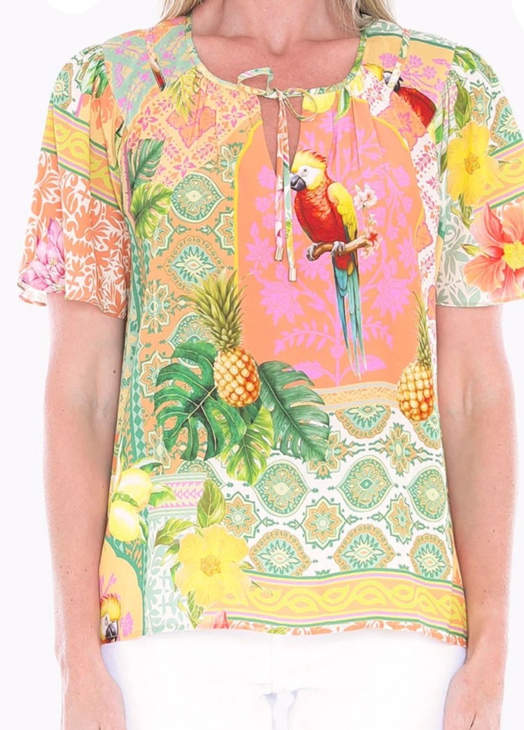 Jump pina colada print top