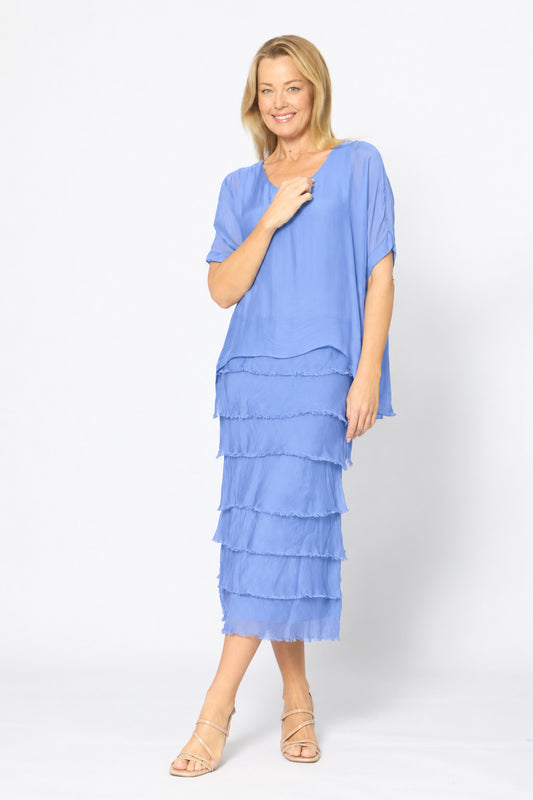 La Strada overlay tiered dress