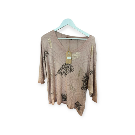 La Strada dusky pink knit top