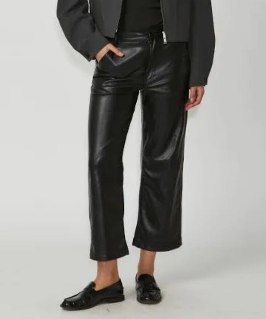 New London 'pleather' cropped pants