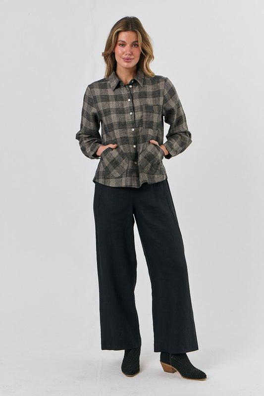 Naturals check linen shirt
