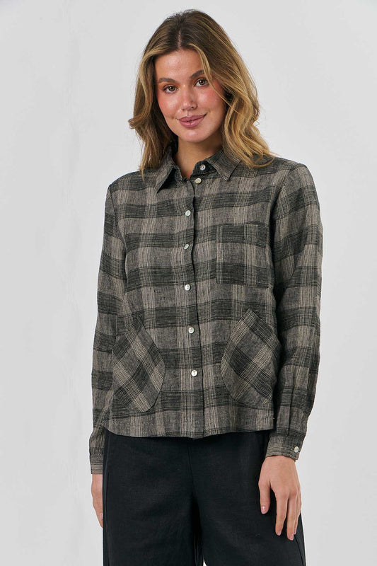 Naturals check linen shirt